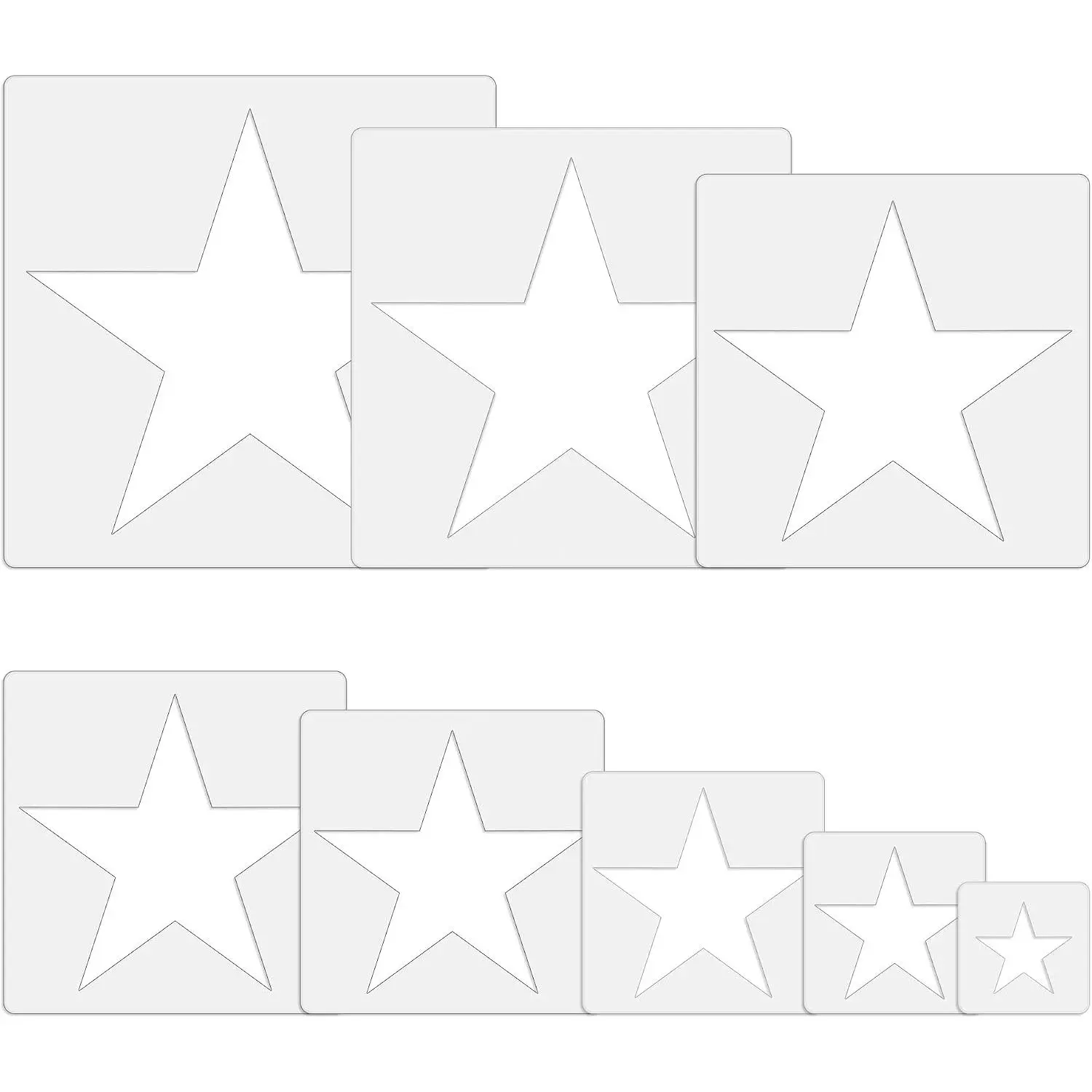 Large  Stencil for Painting Template 5 Point  Template  Plastic Stencils,for  Decoration Arts Paper Fabric Flag(8 Sizes)