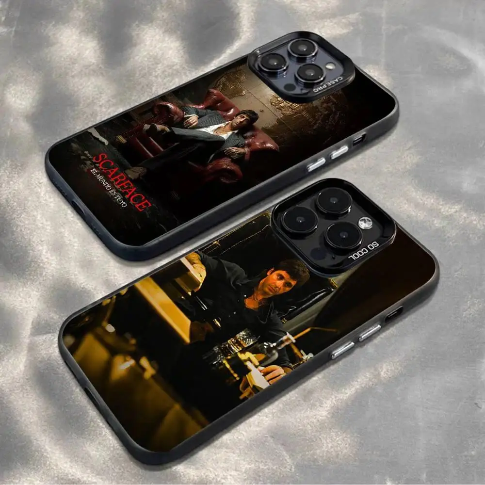 Scarface Tony Montana High-Detail Style 1 Printed Art Cellphone Case - Personalized Black Matte Shockproof Casing, Smartphone Shell, Multi-Model Mobile Phone Accessory for iPhone 11-17 Pro Max/Plus & Samsung Galaxy S23-S25