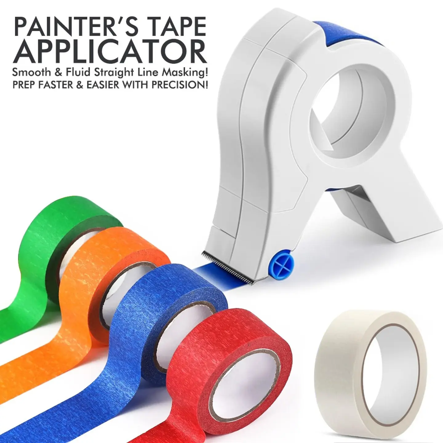 Masking Paint Tape Applicator, Portable Masking Set with Sharp Tape Cutter, Ideal for DIY Projects, Painting Door Frames with Clean Edges, Easy Seam Tape Sticker Machine
