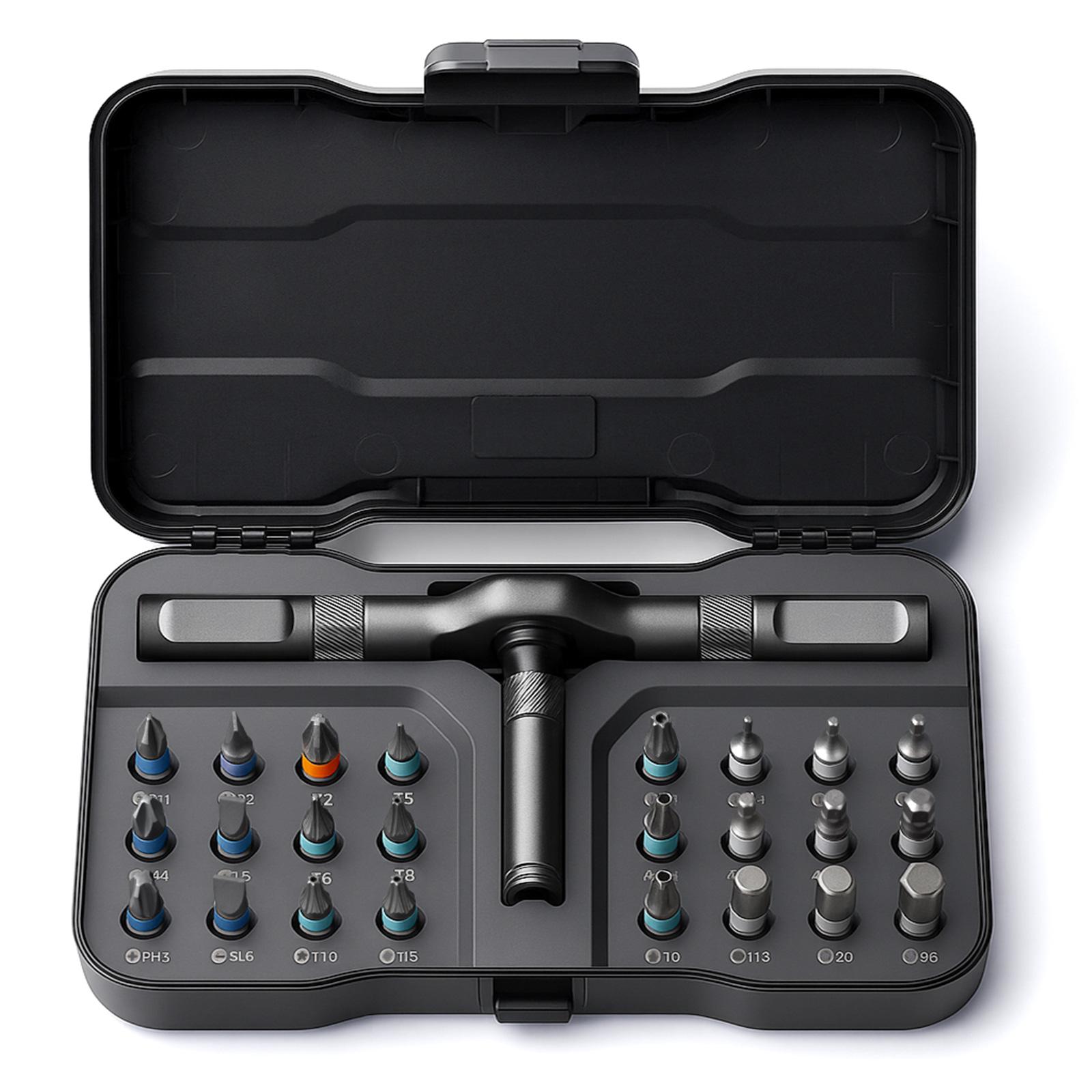 Magnetic Screwdriver Set, Multifunctional Drill Bit Set for Household Repairs, Detachable T-Shaped Ratchet Handle for Easy Use