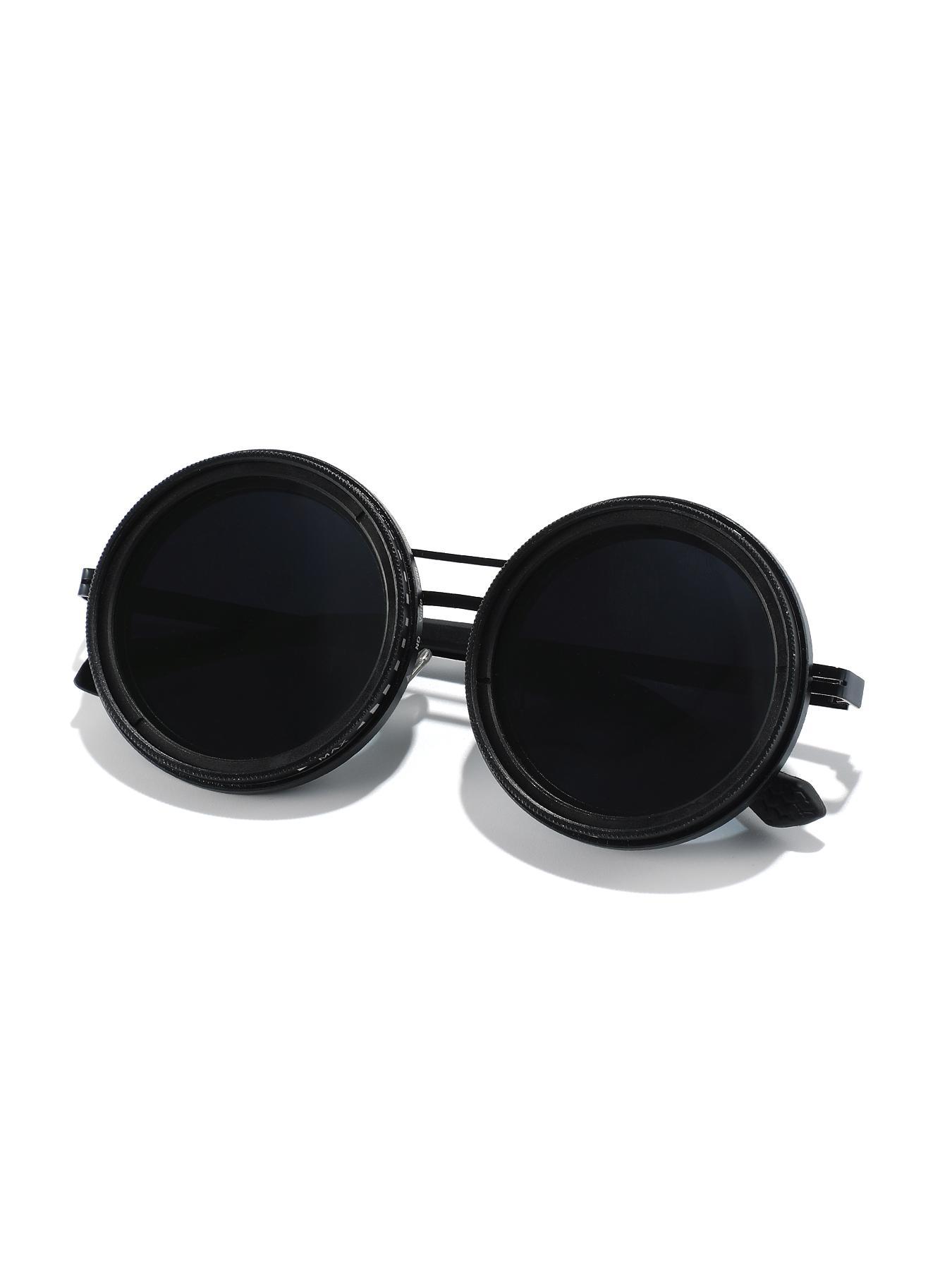 One-mirror with Multiple Uses, Manual Dimming Sunglasses, Adjustable Tint Polarized Round Sunglasses, UV Protection Eyewear for Men, Trendy Casual Sunglasses, High Quality