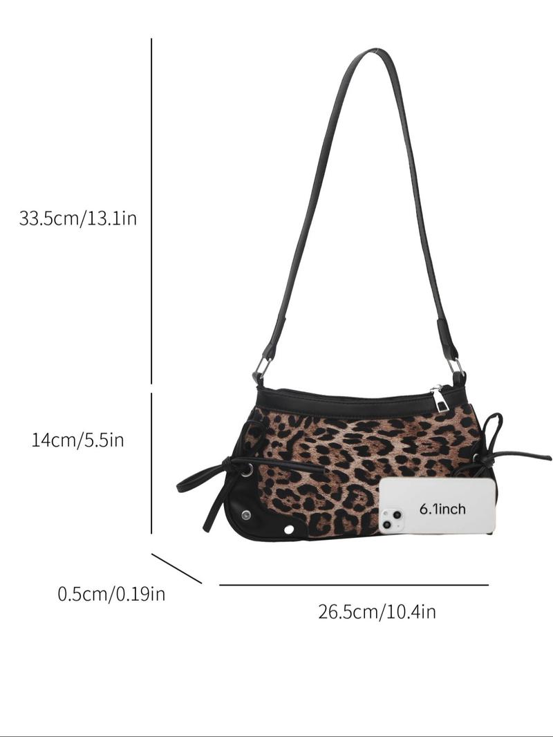 Women's Fashion Leopard Print Crossbody Bag, Casual Versatile Shoulder Bag for Daily Used, Trendy All-match Commuter Bag, Girl Fashionable Shopping Bag