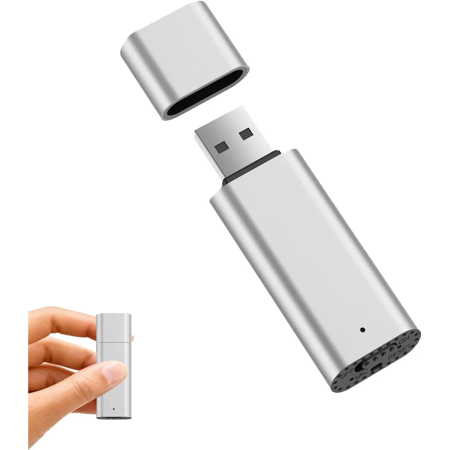 Voice Recorder 64GB Digital Voice Activated Recorder USB Recording Device with Noise Reduction 750Hrs Rechargeable Small Pocket Audio  for Lectures, Meeting, Class ()