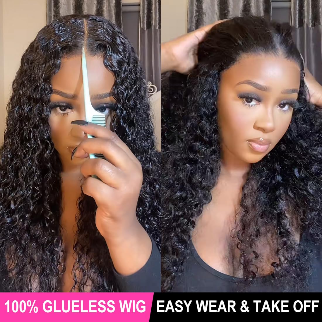 [Beginner Friendly] Bling Hair Glueless Wig Deep Wave 6x4 7x5 9x6 Real Human Hair Wigs HD Transparent Pre Cut Lace Closure Wigs Ready to Wear No Glue Wig 13x6 Lace Front Wigs TikTokShopHolidayHaul