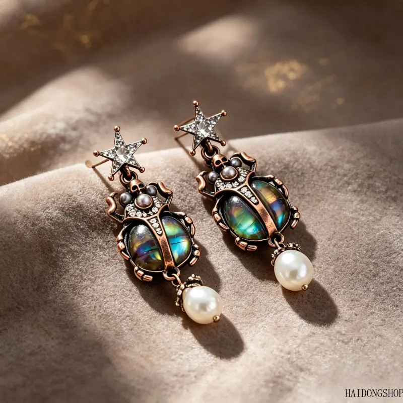 Viral Maximalist Boho Aesthetic Oversized Layered Insect Animal Seed Bead Rhinestone Dangle Earrings For Women, Bold Statement Ear Jewelry, Trendy Accessory For Beach Festival Vacation Casual Outfit Styling