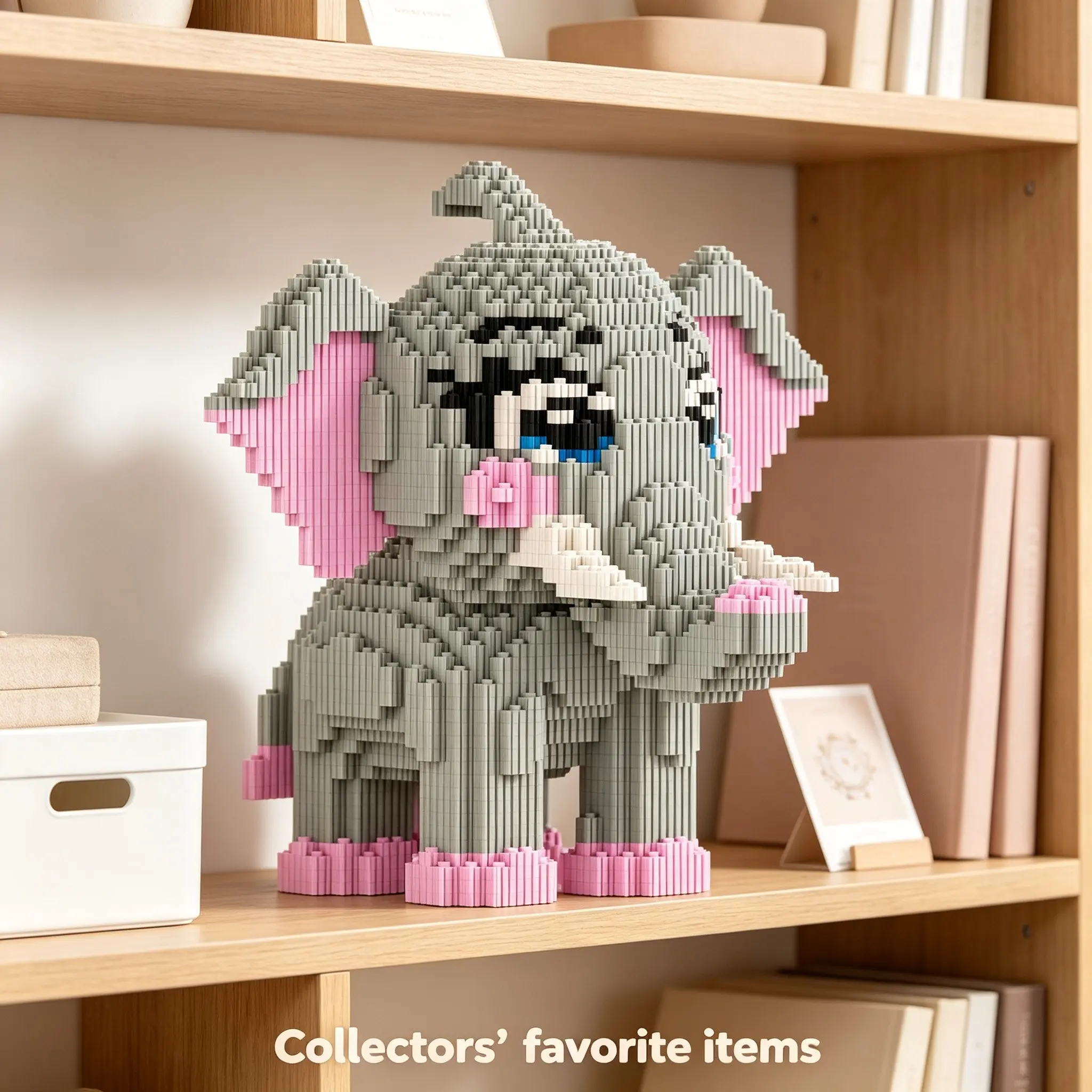 Bj Hardworking Elephant Block 3D Puzzle Model Decorative Toy, Stress Relief Indoor Decoration, Birthday Christmas New Year Party Gift