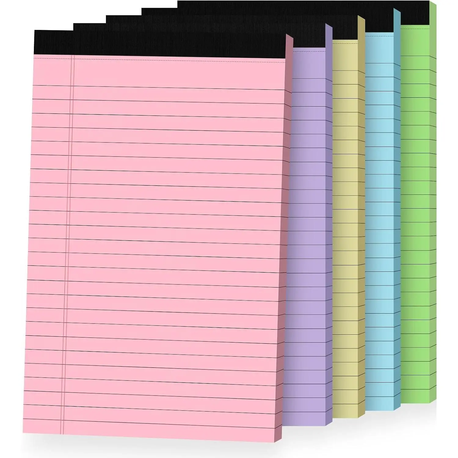 5 count Note Pads, Small Legal Pad, Colored Notepads 5x8, Sturdy  | College Ruled Pad, 30 Sheets/Pad, Thick Paper Writing Pads 5 x 8, Perforated Notebooks for Message, School, Office Supplies