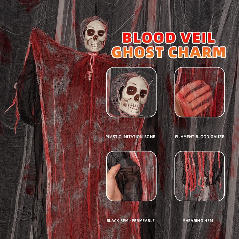 Ghost Cape, 1 Count Bloody Ghost Cape, Festive Decoration, Hanging Decoration for Home, Party, Festival, Party Decoration, Party Gift