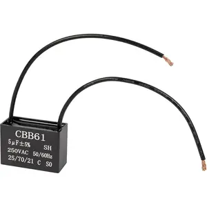 Ceiling Fan Capacitor 2 Wire 5uf Compatible with 250VAC 50/60Hz CBB61-5 1 Pack