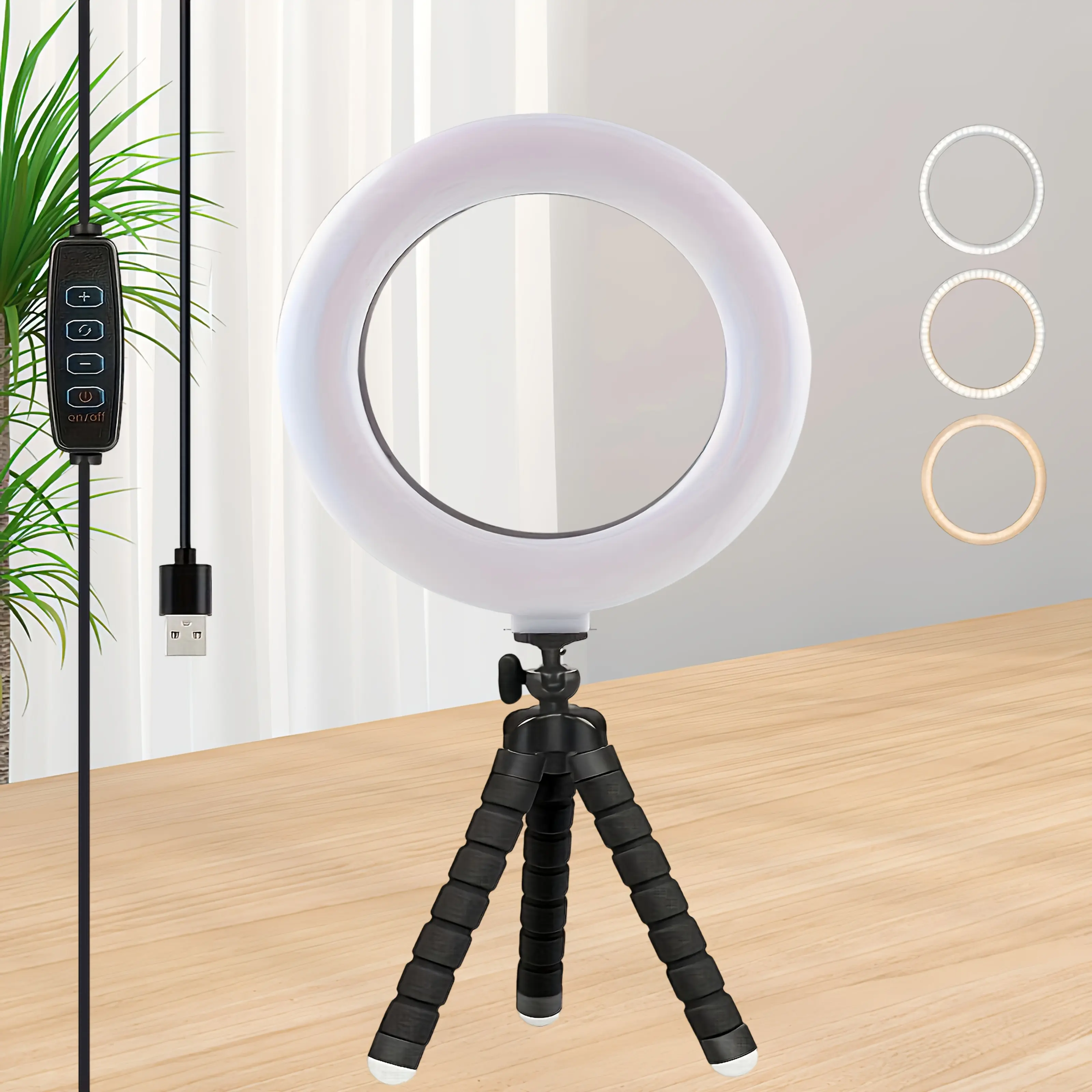 Live Broadcast Fill Light Beauty Lamp Fill Light Desktop Beauty Lighting Lamp Internet Celebrity Lamp Photo Indoor Face Light Lamp Beauty Light Mobile Phone Shooting Tiktok Lamp Bracket Ring Soft Light, 6-Inch Lamp Plus Sponge Bracket