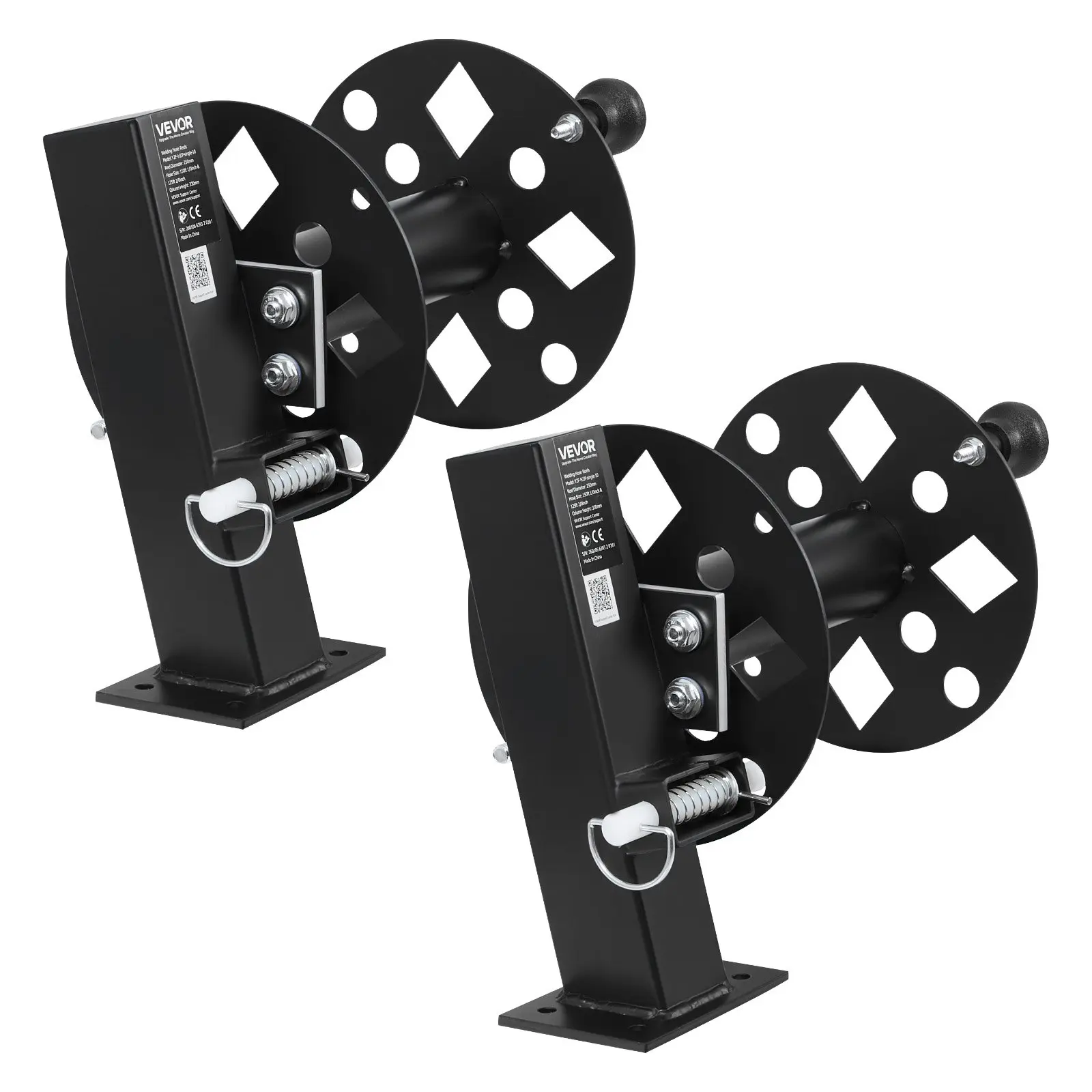 2PCS Heavy Duty Welding Cable Reels, Welding Cable Lead Reels for 150FT 1/0 125FT 2/0 Cable, Powder-Coated Steel Reel with Locking Pin for Service Trucks, Fleet Maintenance, Jobsites