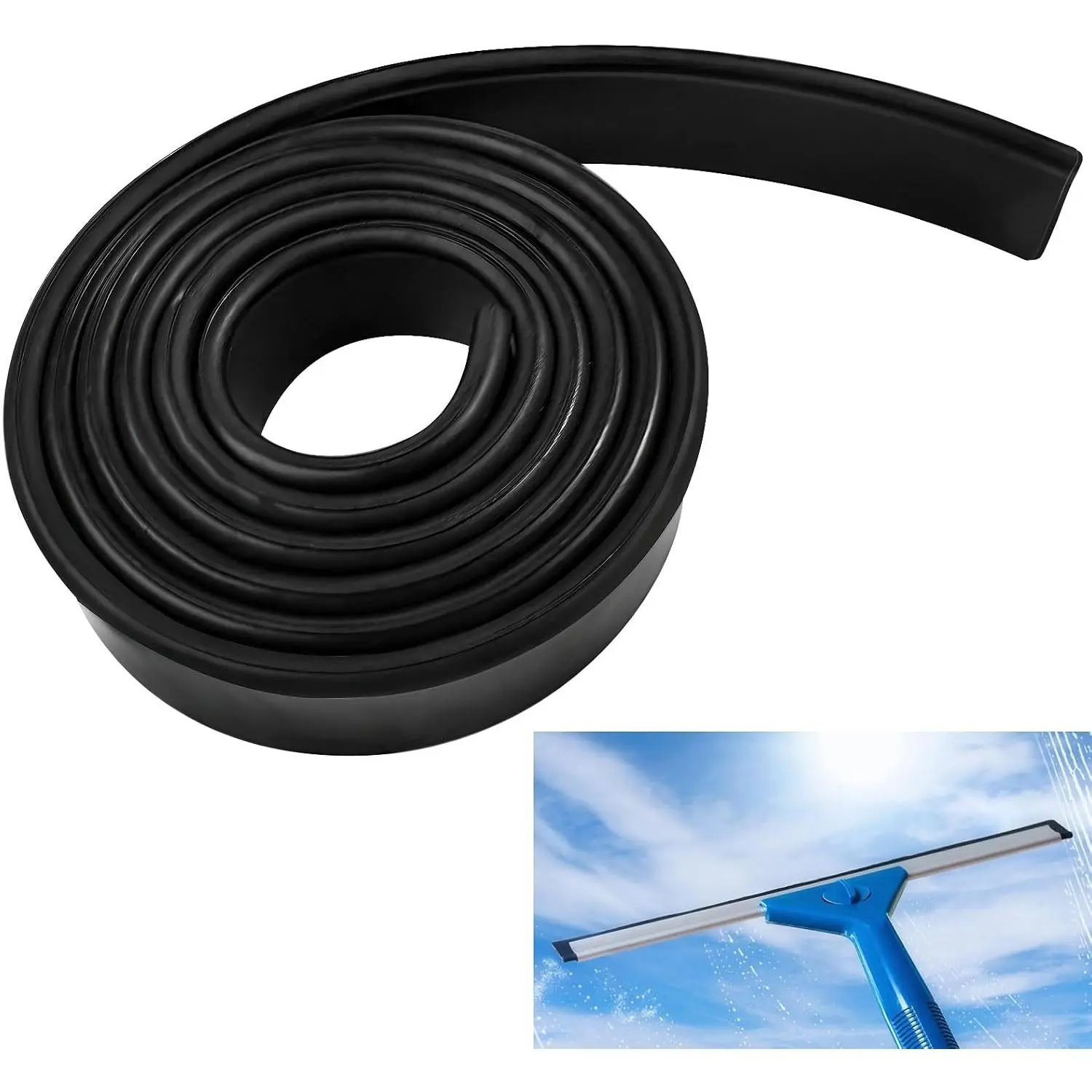 Premium Silicone Squeegee Rubber Replacement - 41in Roll | Versatile Squeegee Blade for Shower, Window & Glass Cleaning