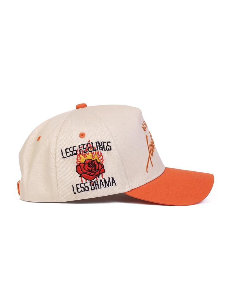 Unisex Street Trend Rose & Letter & Fire Embroidery Baseball Cap, Casual Trendy Baseball Hat, Fashionable Hat for Outdoor Sports for Men & Women, Embroidered Snapback Cap