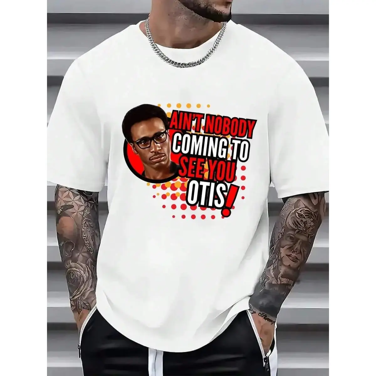 [graphic tee]Ain't Nobody Coming To See You Otis Funny T-Shirt Black Casual Short Sleeve Crewneck All-Season Comfort Cotton Regular Fit Classic Knit 100%cotton graphic tees,fashion