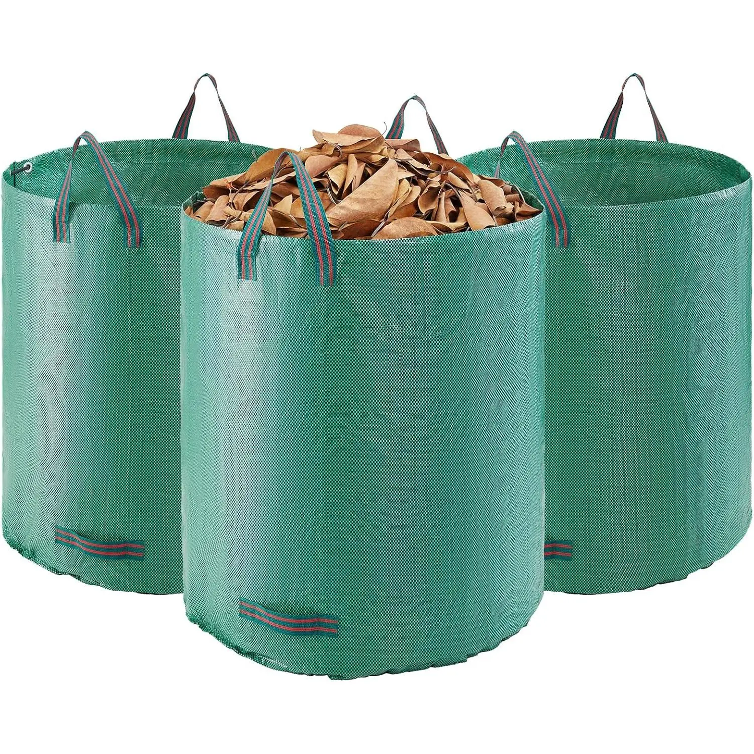 72 Gallon Reusable Yard Waste Bag, Large Lawn Garden Bags, Heavy Duty Collapsible Garden Leaf Trash Container, Stand-Up Grass Clipping Bin, with Reinforcement Ring and Handles, 26.4x30 in