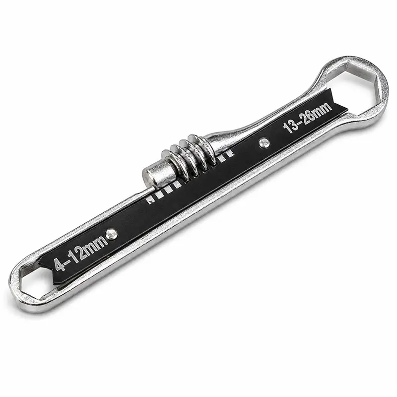 Adjustable Dual-Head Wrench, Hex Hole Adjustable Size, Range 4-26mm, Quick Release for Various Nuts, Ideal for Home and Industrial Use