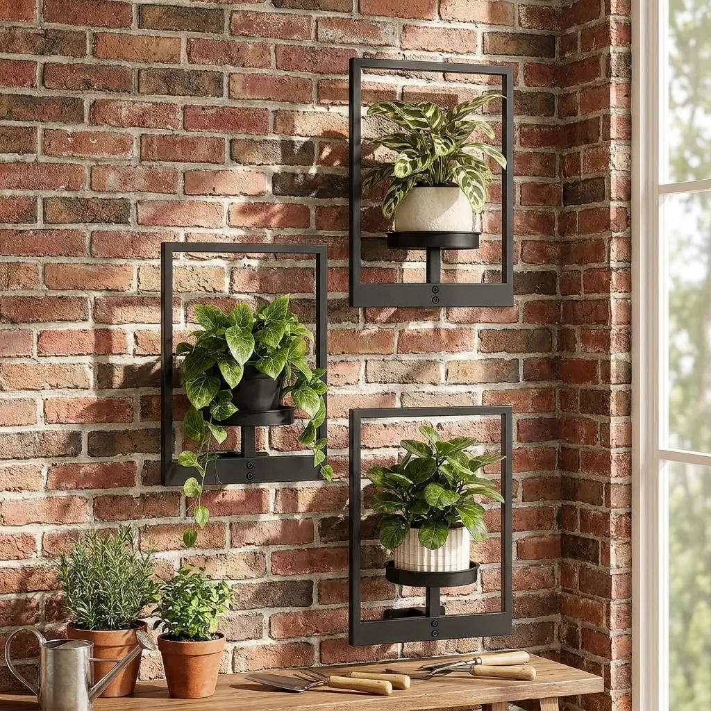 Hanging Planters for Indoor Plants Wall Decor Living Room| Plant Stand Indoor Wall Planters Plant Hanger Window Plant Shelves 3 Pack for Outdoor Entryway