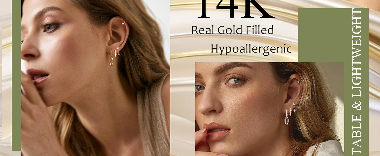 BESTEEL Small Hoop Earrings for Women - Hypoallergenic Surgical Steel Flat Back Earring Stacks Set Dangle Huggie Stud Cartilage Jewelry Trendy 4 Pairs BESTEEL Small Hoop Earrings for Women - Hypoallergenic Surgical Steel Flat Back Earring Stacks Set Dangle Huggie Stud Cartilage Jewelry Trendy 4 Pairs