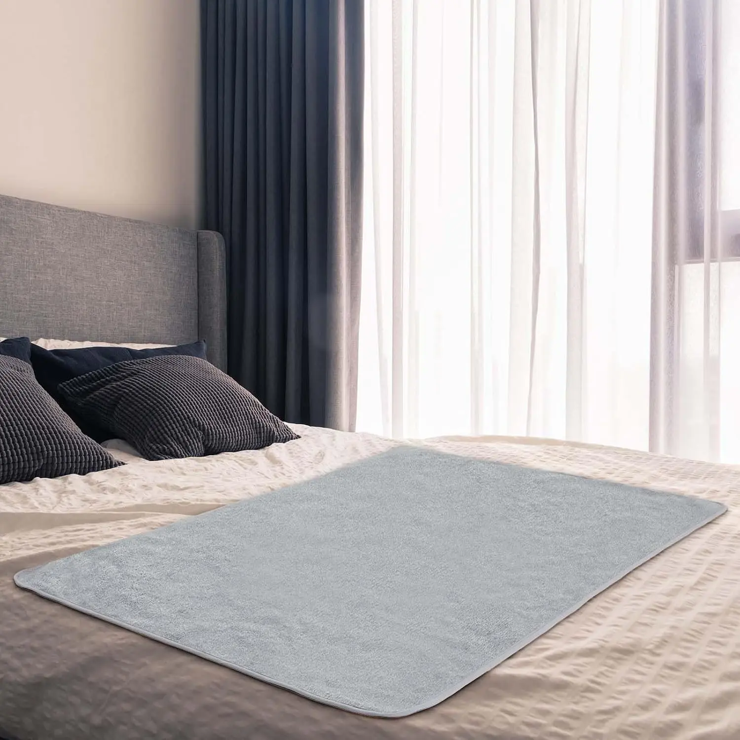 1 Pcs Couples Waterproof Mat Lover Reusable Stainproof Blanket Quiet Easy Use Mattress Protector for Adult Multi Functional Bed Sheet Couple Messy Play Pleasure (54 x 34 in,Grey)