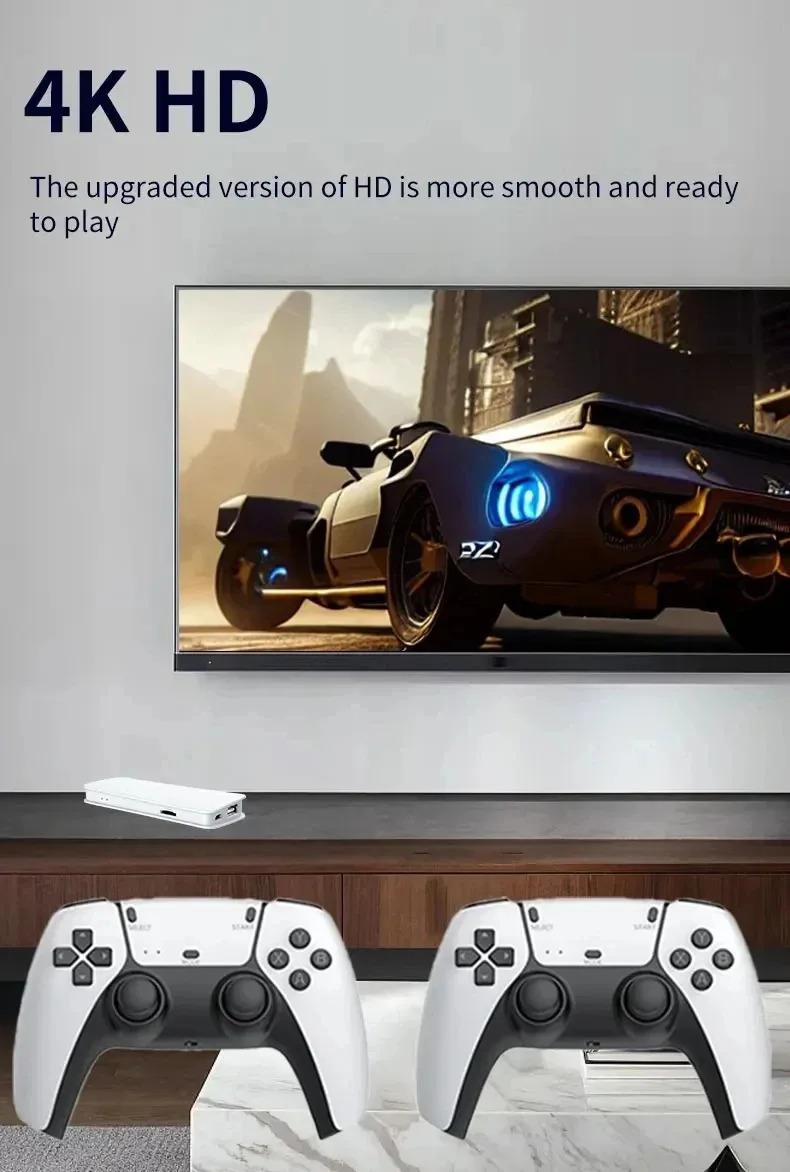 128G M15 4K TV Game Stick - Wireless Controllers for 2 Players |   Plug & Play 40000+ Retro Arcade Games in HD |   Classic Gaming Console for Family Fun