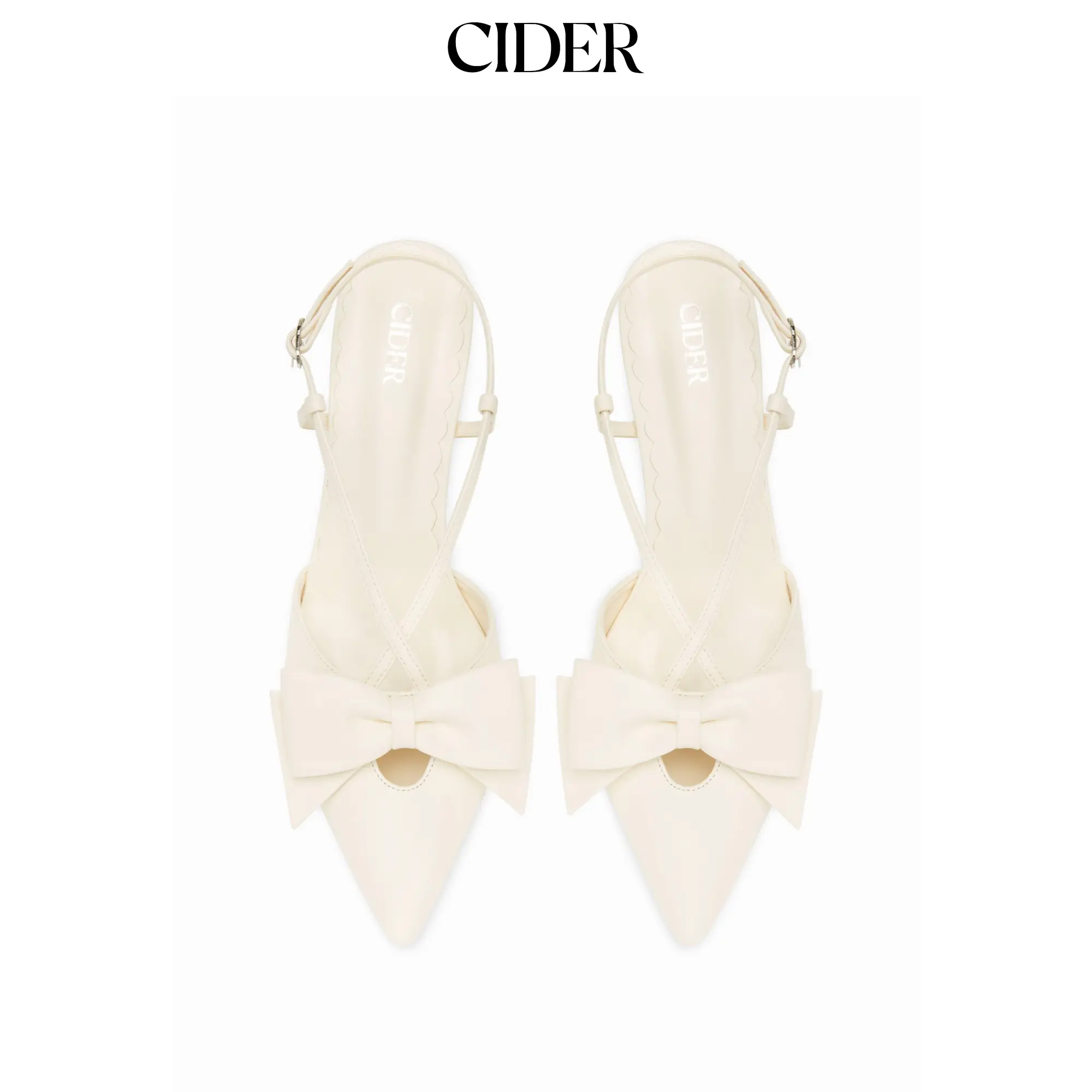 Cider BOWKNOT SLINGBACK CHUNKY HEELS SohoChic