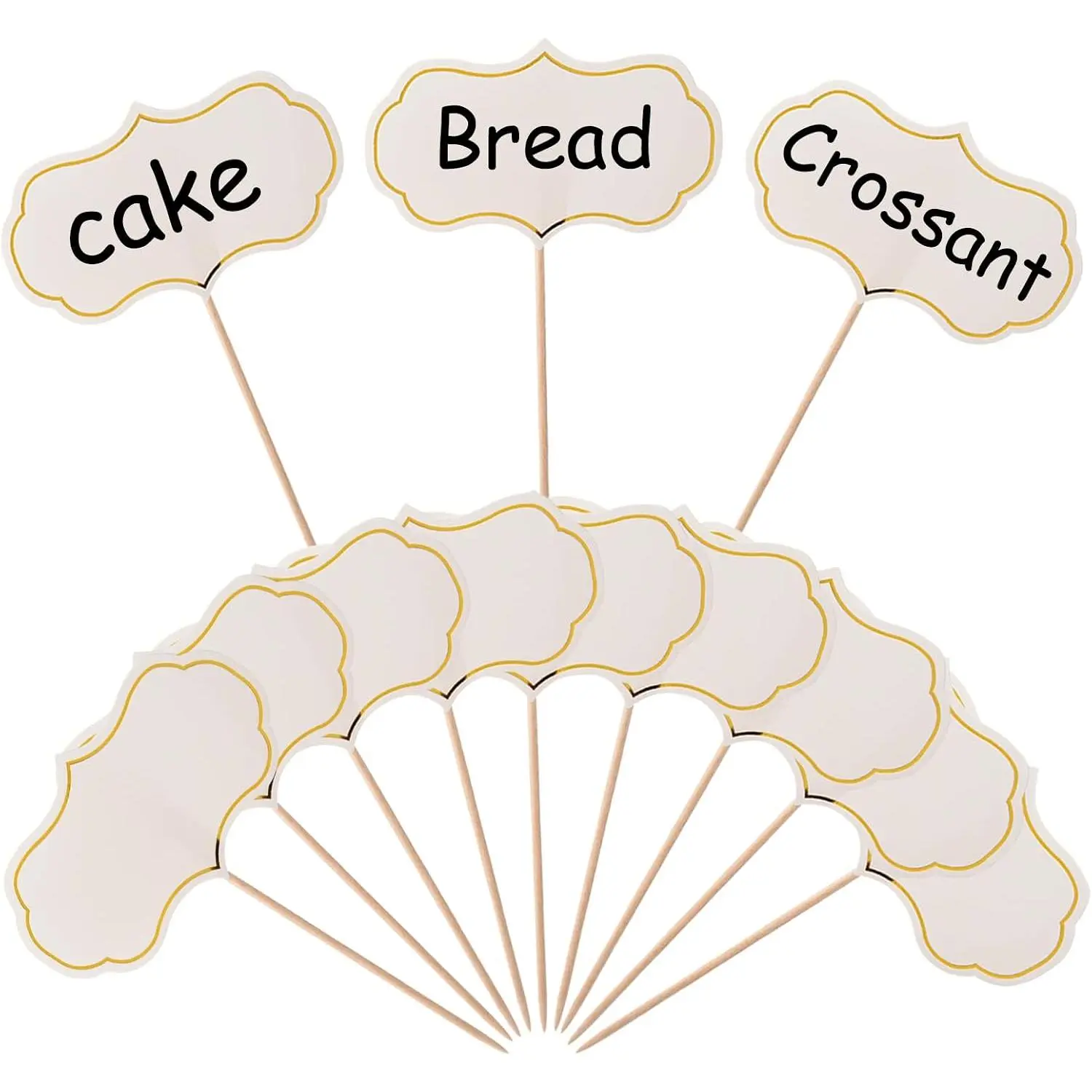 50 count Cheese Markers,  Labels for Charcuterie Board, Blank Toothpick Flags for Appetizer Signs, Cupcake Toppers Sandwich Picks for Christmas, Wedding, Party Decorations - White