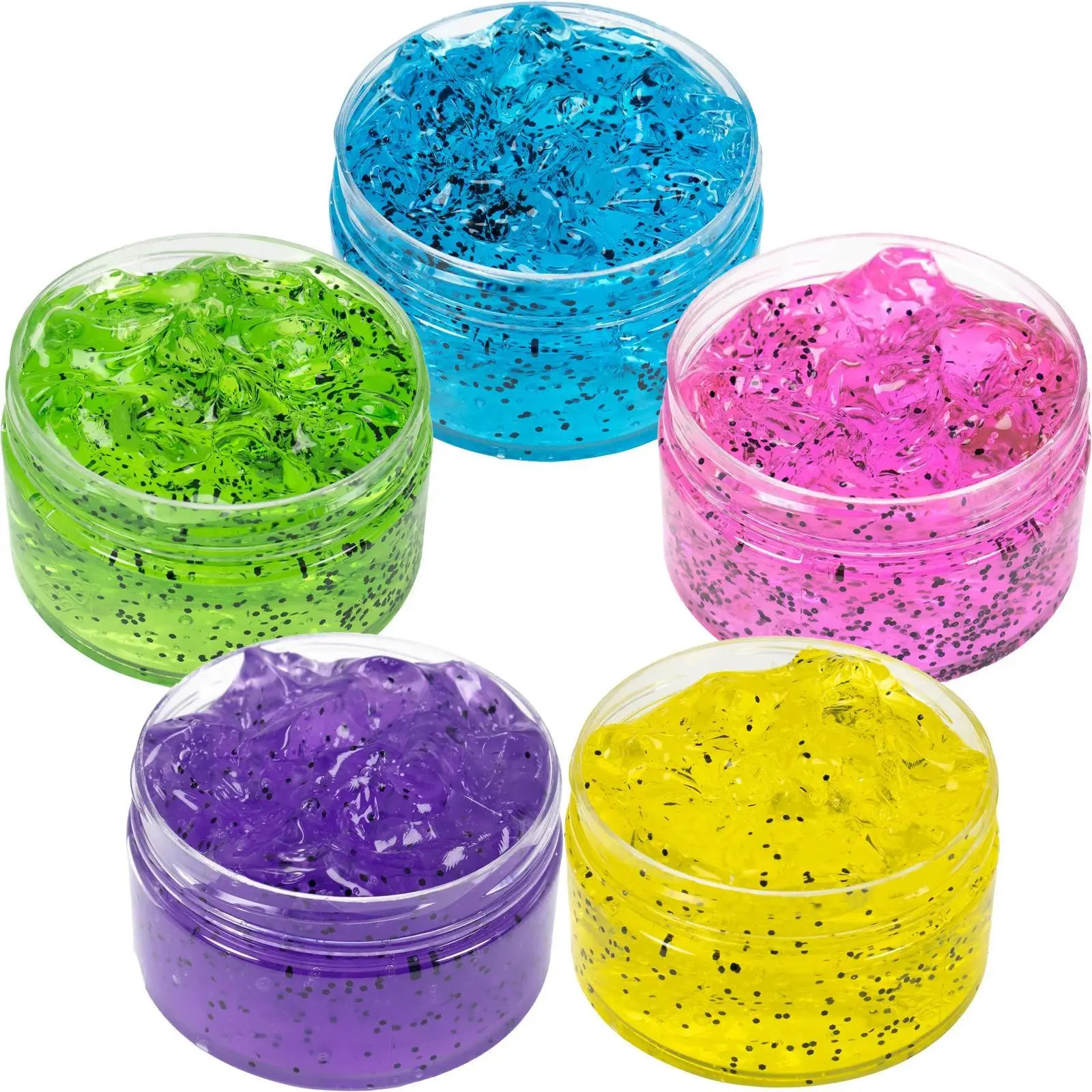 120ml DIY Scented Clear Glitter Slime Kit, Stretchy & Non-Sticky Crystal Slime Pack for Kids Teens, Ideal Anti Stress Toys