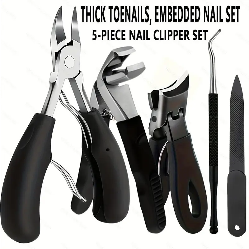 Professional Toe Nails Clipper Set, Stainless Steel Concave Blades, Manicure & Pedicure Tools for Men and Women, Nail Care Toenail Trimmer, Nail Tech Supplies