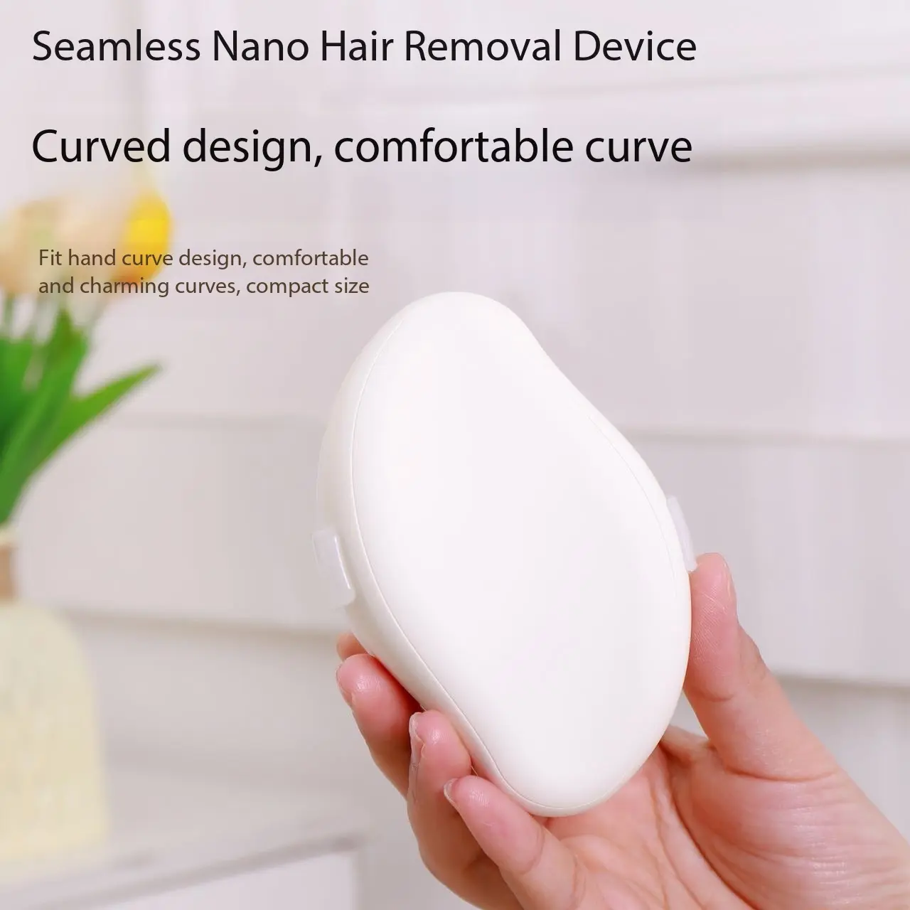 Home Bathroom Compact Nano Glass Depilator - Hair Removal Product, Physical Hair Removal, Exfoliating Dead Skin Treatment, Abs-Friendly Beauty Gadget Accessory