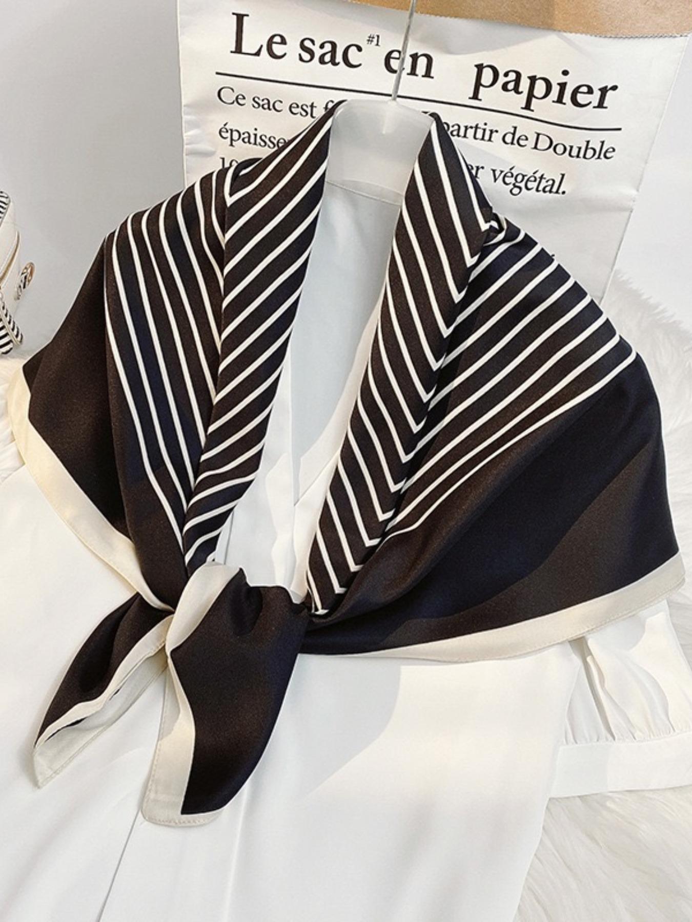 Women's Elegant Striped Patchwork Print Scarf, Trendy Soft Comfortable Shawl, Fashionable Scarf for Women for Daily Wear, Fluffy Soft Scarf