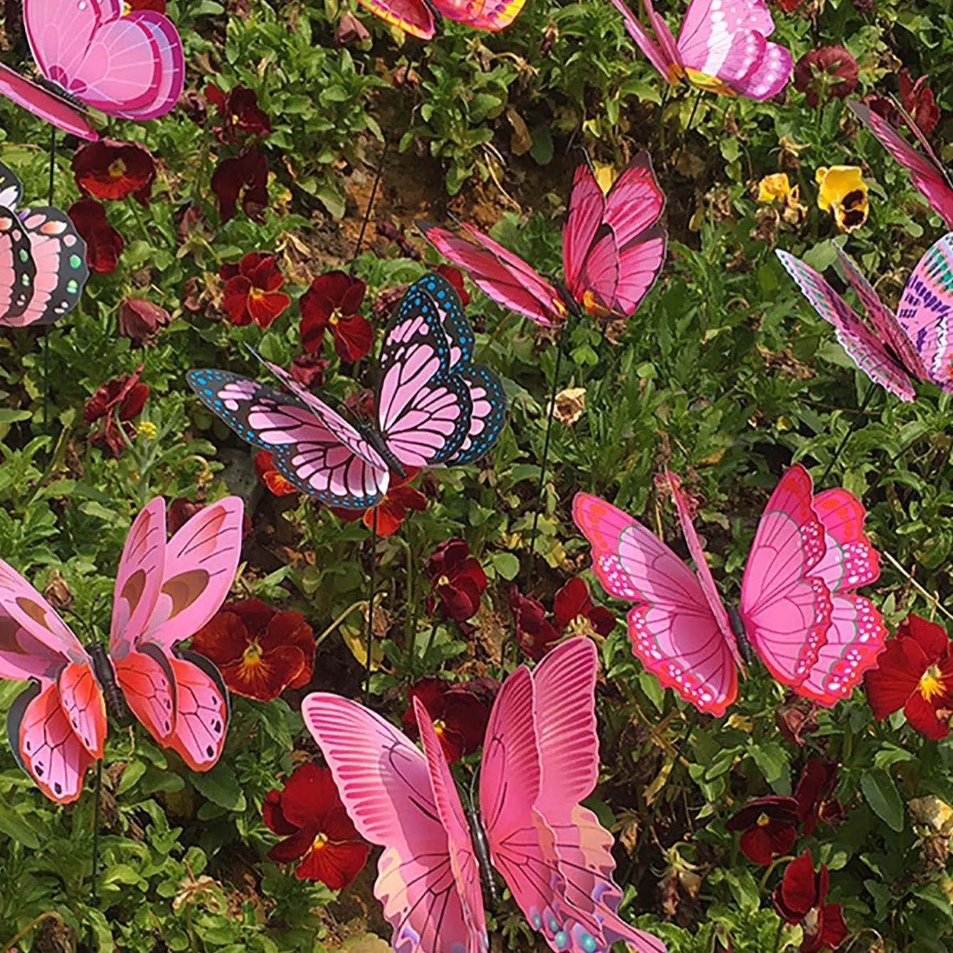10 Butterfly Decorations, Waterproof PVC Butterfly Stakes, Plastic Butterflies, Home Garden Decor, Indoor Outdoor Courtyard Decor, Spring Decorations, Easy Installation