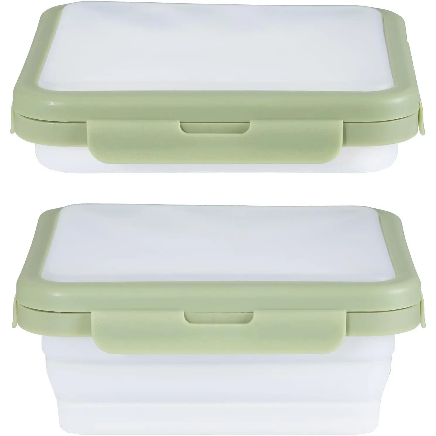 Foldable Phthalate-Free Kitchen Preserving Storage Container with Secure Lid - Avocado Saver, Onion Keeper, Fridge Organizer for Meal Prep, Microwave Safe, Polypropylene