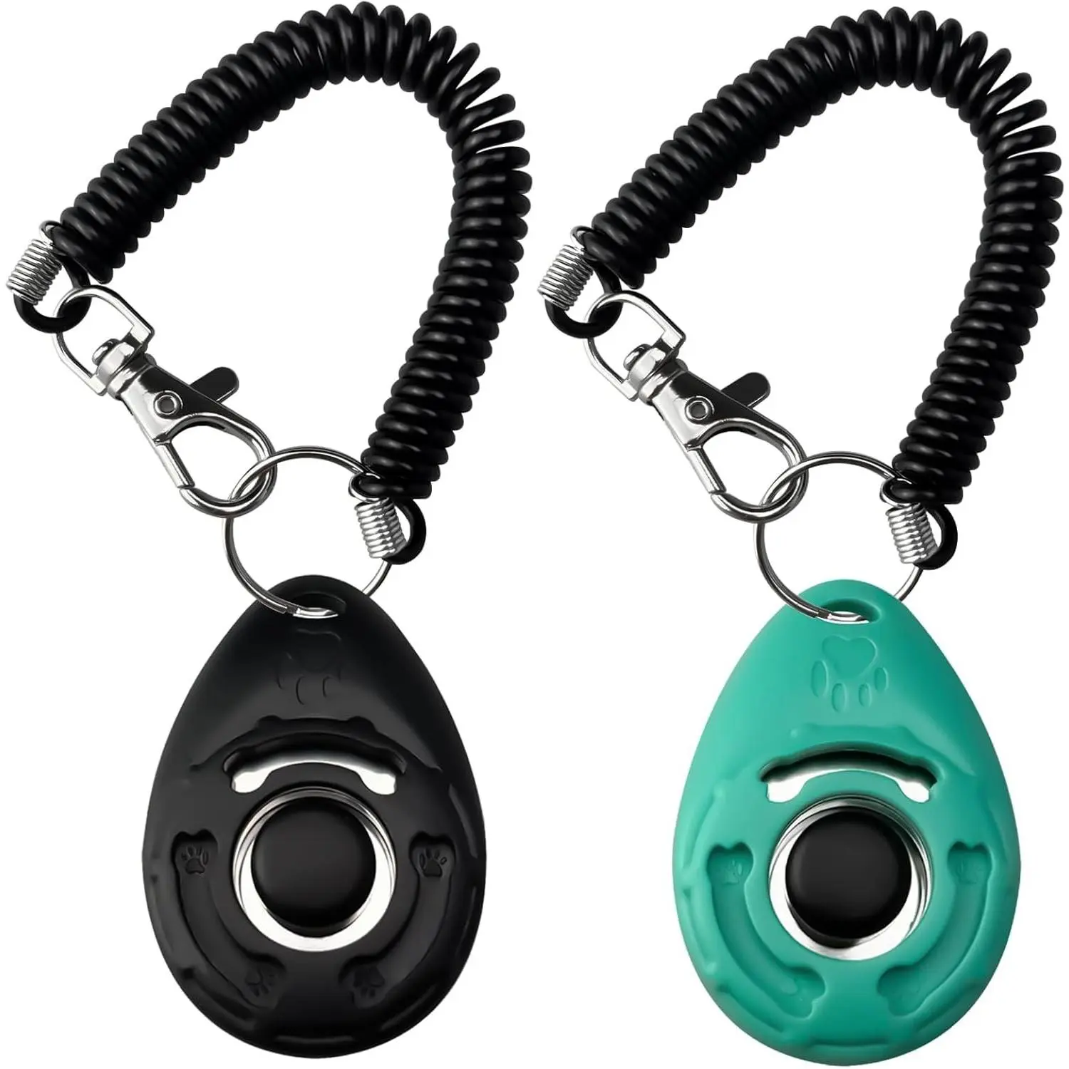 Dog Clicker for Training with Wrist Strap, Training Clicker for Puppy Cat Bird Horse Pet, Dog Clicker Trainer Training Tools Behavior Aids, 2 Pack Black and Green