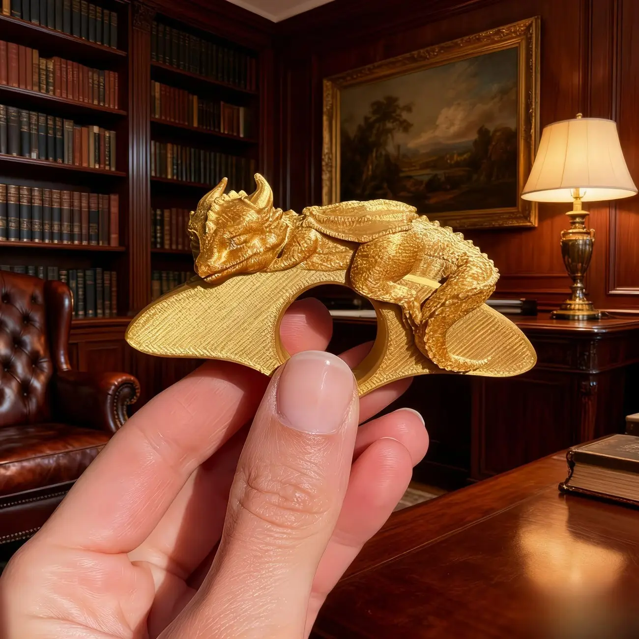 Sleeping Dragon Book Clip with Bookmark, One-Hand Reading Ring, Ergonomic Book Holder, 3D Printed Dragon Gift, Page Marker for Book Lovers