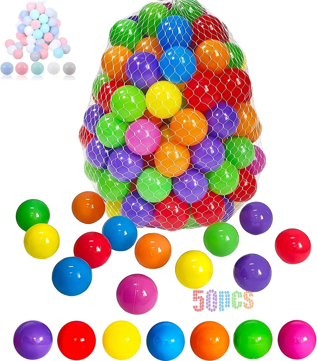 50 100 200 400 Soft Plastic Balls for Kids Ball Pit Tent Pool Water Toys Party Decoration Birthday Christmas Gift for Toddlers Babies