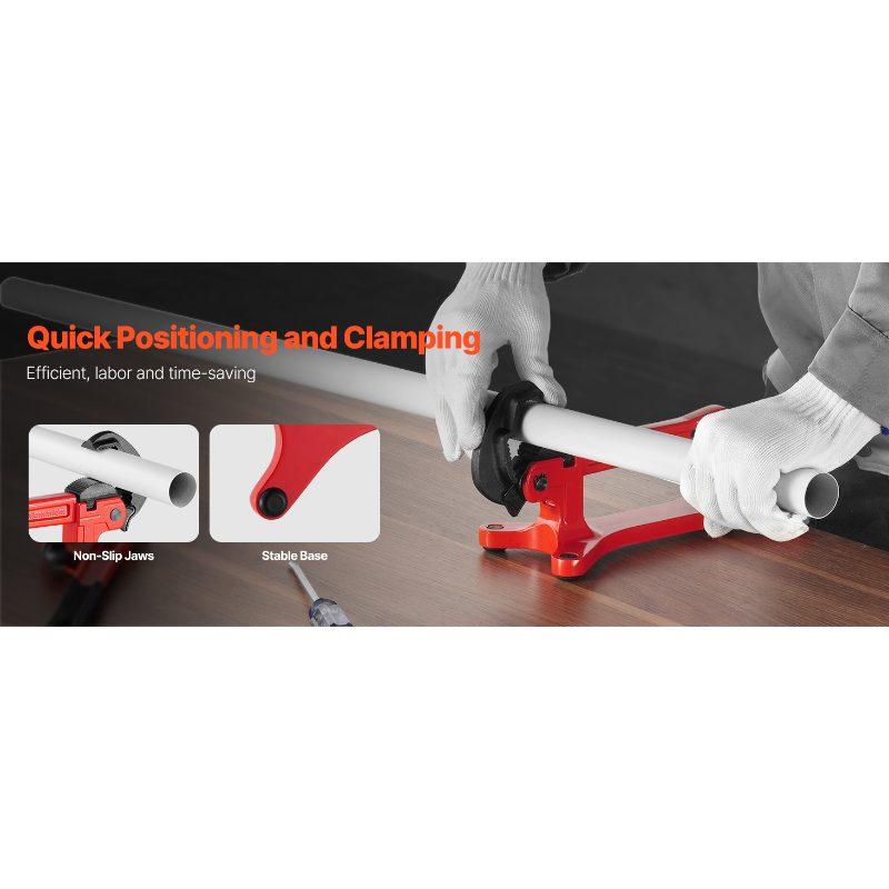 VEVOR Portable Pipe Vise, Lightweight Aluminum Pipe Vise with 1/8 to 1-1/2 Clamping Capacity, Ideal for Onsite Plumbing Installation, Repair, and Maintenance