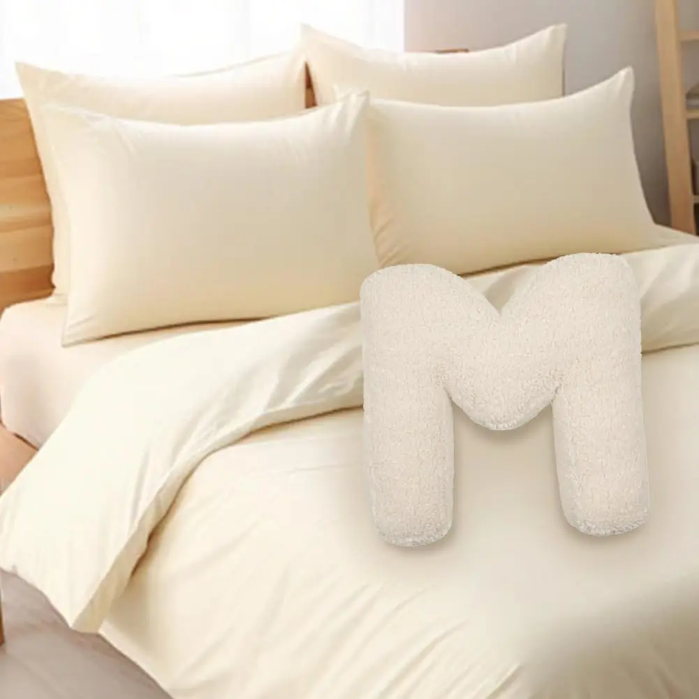 Soft Initial Letter Plush Pillow Decorative Alphabet Throw Cushion PP Cotton Filled for Bed Couch Sofa Bedroom Car Nursery Decor, English Alphabet A to Z 15.7 x 13.7 x 3.9 Inches