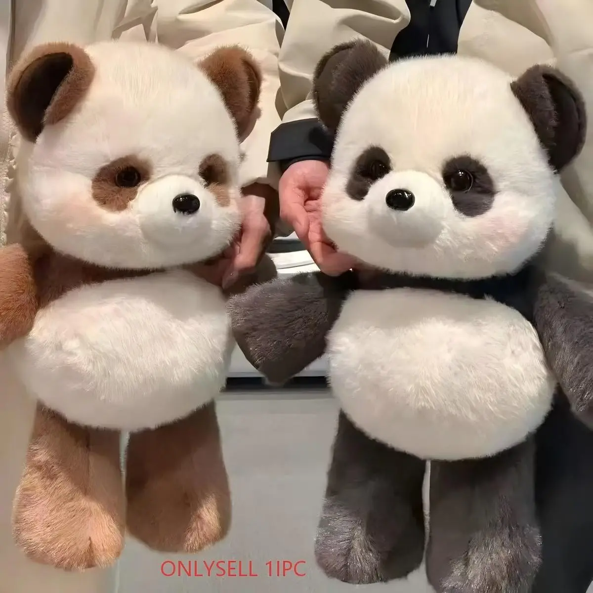 Cute Running Panda Doll Decoration, 17-Inch Soft RealisticGiant Panda Stuffed Animal Toy, Perfect Birthday Gift forGirls and Kids
