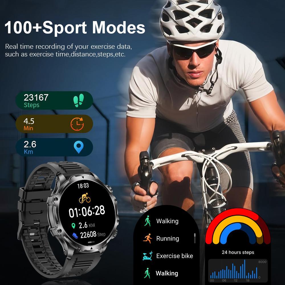 1.85-Inch Large-Screen Smartwatch with Call Answering, Calling, and Message Reminders, Wireless Multifunctional Smart Watch with Spare Silicone Band and Multiple Sports Modes for Men #GLOBAL PICKS