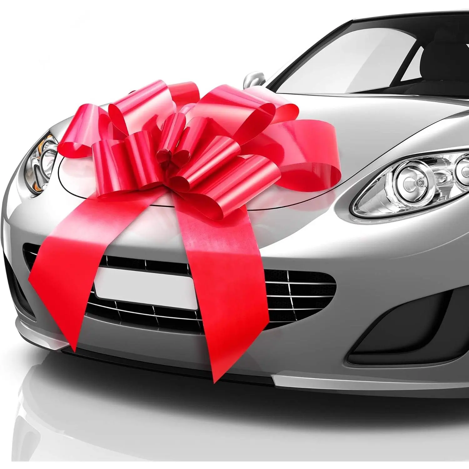 - - Big  Bow - Matte Red, 30 Inch - Butterfly Shape Giant  Bow for Birthday, Christmas - Huge  Décor w/ 2 Suction Cups