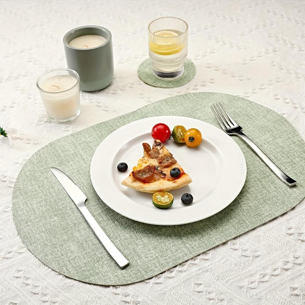 2pcs, 30x44cm, Oval Placemats, Fabric Pattern Style, Soft, High Quality and Heat Resistant, and Non-Slip, Easy to Clean, Suitable for Indoor and Outdoor Use, Perfect for Dining Tables, Desks, Kitchens, Living Rooms