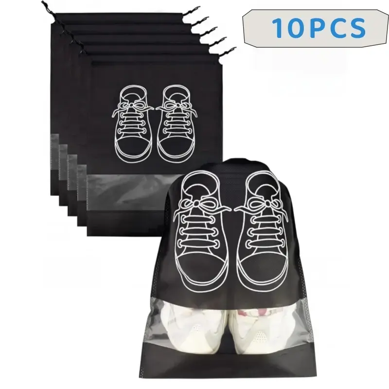 10PCS Portable Shoe Bags for Travel Storage Bags with Drawstring Pocket Travel Essentials for Men and Women Compact and Practical