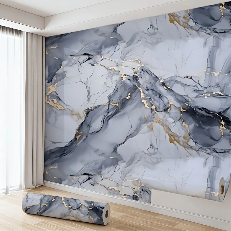 2026 New Upgrade Luxury Marble Pattern Decorative Wallpaper, Self-Adhesive Waterproof Wall Paper for Interior Walls, Easy Install and Remove, 40cm X 3m, 1 Roll