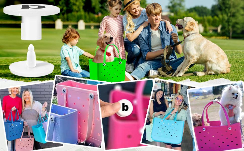 6-Pack Replacement Rivets for Bogg Bag, Rivets for Beach Tote Bag Repair, Rubber Bag Accessories for Women(b White)