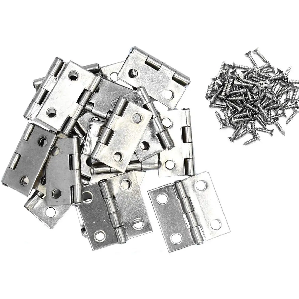 20 count Stainless Steel Folding Hinge 1 inch Cabinet Box Hinge is allocated with 80 Stainless Steel Screws
