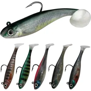 5/6Pcs Pre-Rigged Soft Plastic Lures, Paddle Tail Swimbait, Jig Heads for Bass, Walleye, Pike, Trout, Redfish Fishing