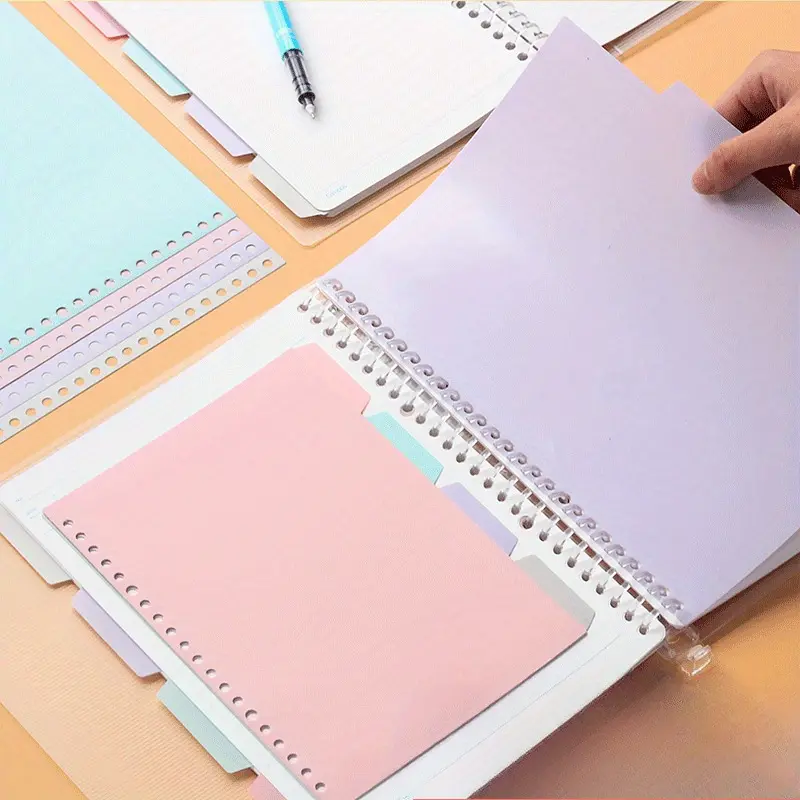 16pcs Plastic Binder Index Separator Page, Loose Leaf Notebook Supplies, Suitable for Schools, Offices, and Scrapbook Organization - Bookmarks and Binder Supplies Suitable for Starting School, Graduation Gifts, Stationery, Color Random