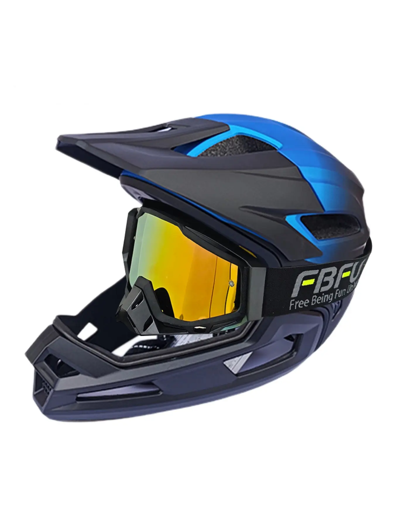 Motorcycle Off-Road Motocross Full Face Lightweight Protective Helmet with Detachable Visor, Lightweight Unisex Dirt Bike Racing Gear for Mountain and Rally Riding