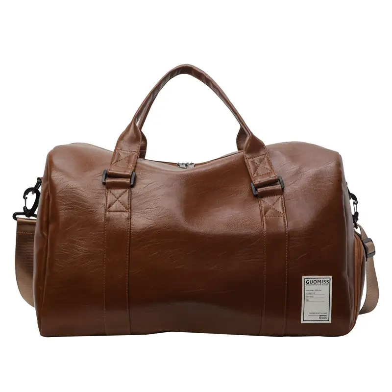 Vintage Leather Weekender Bag for Men| Large Travel Duffel with Shoe Compartment| Carry-on Gym & Overnight Luggage