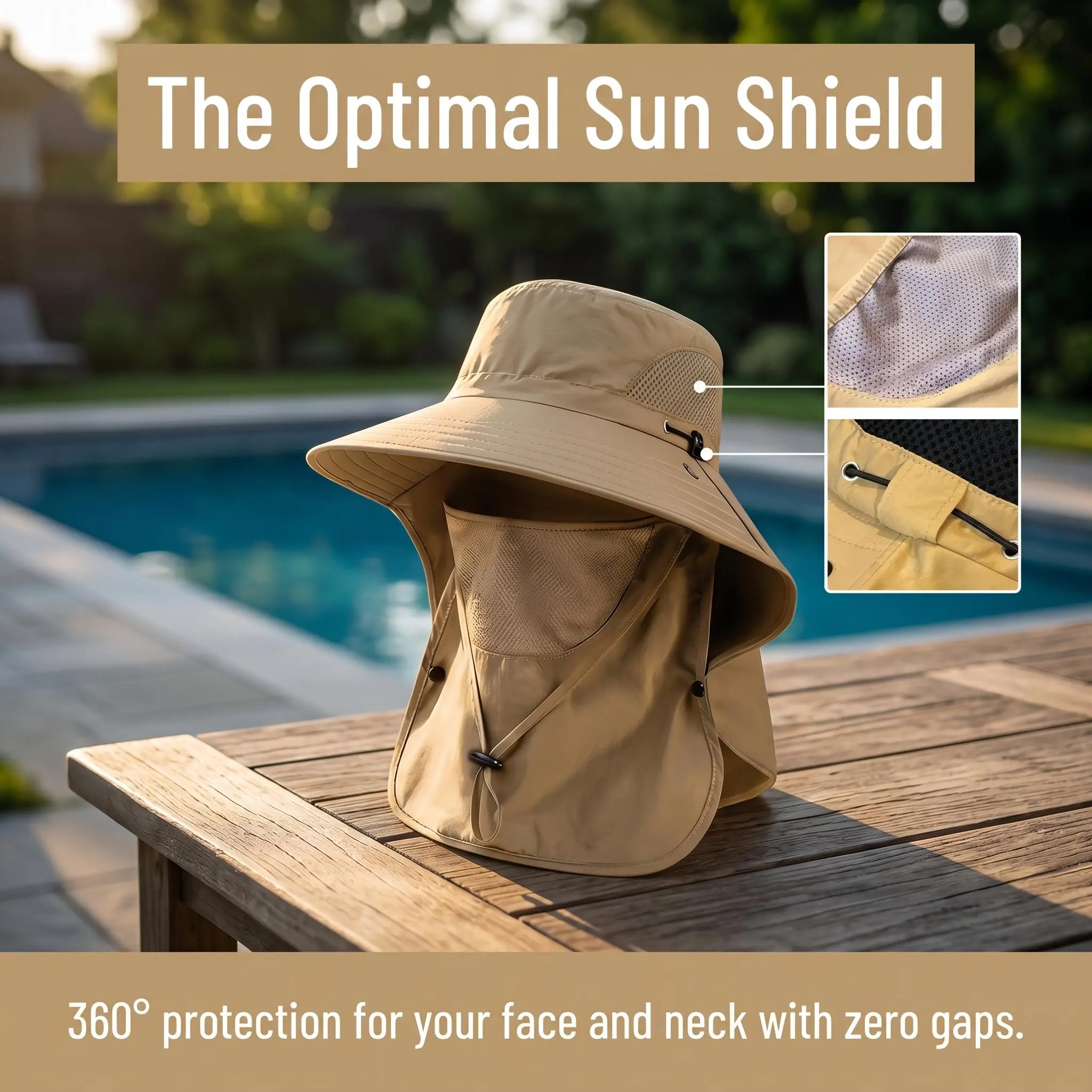 Unisex 4-in-1 Bucket Hat, Adjustable & Breathable Quick-Drying Nylon with 360° UV Protection & Detachable Face-Neck Cover for Outdoor Sports, Fishing, Quick-Drying Sports & Outdoor Hats, Uv Shield, Hiking Sports & Outdoor Hats